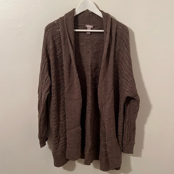 Chico's Sweaters - Chicos Sweater Women Size 3 Brown Open Cardigan
